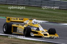 Rene Arnoux (FRA) in the Renault RS01. 14.07.2017. Formula 1 World Championship, Rd 10, British Grand Prix, Silverstone, England, Practice Day.