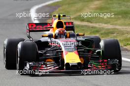 Max Verstappen (NLD) Red Bull Racing RB13 with flow-vis paint on the front wing. 14.07.2017. Formula 1 World Championship, Rd 10, British Grand Prix, Silverstone, England, Practice Day.