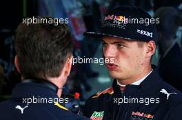 Max Verstappen (NLD) Red Bull Racing with Christian Horner (GBR) Red Bull Racing Team Principal. 14.07.2017. Formula 1 World Championship, Rd 10, British Grand Prix, Silverstone, England, Practice Day.