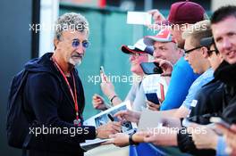 Eddie Jordan (IRE) signs autographs for the fans. 14.07.2017. Formula 1 World Championship, Rd 10, British Grand Prix, Silverstone, England, Practice Day.