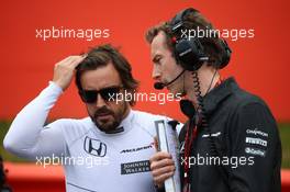 Fernando Alonso (ESP) McLaren MCL32. 16.07.2017. Formula 1 World Championship, Rd 10, British Grand Prix, Silverstone, England, Race Day.