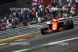 Fernando Alonso (ESP) McLaren MCL32. 16.07.2017. Formula 1 World Championship, Rd 10, British Grand Prix, Silverstone, England, Race Day.