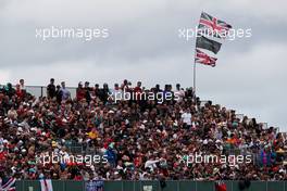 Fans in the grandstand. 16.07.2017. Formula 1 World Championship, Rd 10, British Grand Prix, Silverstone, England, Race Day.
