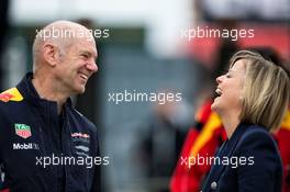 (L to R): Adrian Newey (GBR) Red Bull Racing Chief Technical Officer with Susie Wolff (GBR). 15.07.2017. Formula 1 World Championship, Rd 10, British Grand Prix, Silverstone, England, Qualifying Day.
