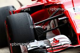 Sebastian Vettel (GER) Ferrari SF70H front suspension and brake duct detail. 15.07.2017. Formula 1 World Championship, Rd 10, British Grand Prix, Silverstone, England, Qualifying Day.