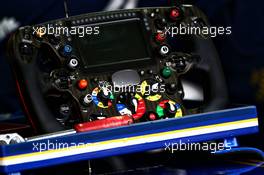 Sauber C36 steering wheel. 15.07.2017. Formula 1 World Championship, Rd 10, British Grand Prix, Silverstone, England, Qualifying Day.