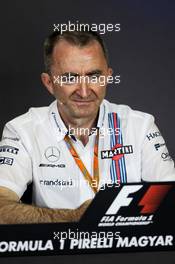 Paddy Lowe (GBR) Williams Chief Technical Officer in the FIA Press Conference. 28.07.2017. Formula 1 World Championship, Rd 11, Hungarian Grand Prix, Budapest, Hungary, Practice Day.