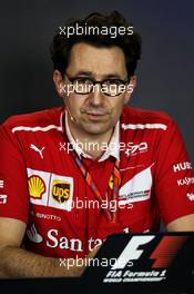 Mattia Binotto (ITA) Ferrari Chief Technical Officer in the FIA Press Conference. 28.07.2017. Formula 1 World Championship, Rd 11, Hungarian Grand Prix, Budapest, Hungary, Practice Day.