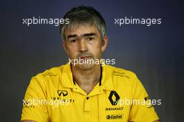 Nick Chester (GBR) Renault Sport F1 Team Chassis Technical Director in the FIA Press Conference. 28.07.2017. Formula 1 World Championship, Rd 11, Hungarian Grand Prix, Budapest, Hungary, Practice Day.
