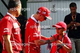 Kimi Raikkonen (FIN) Ferrari signs autographs for the fans. 28.07.2017. Formula 1 World Championship, Rd 11, Hungarian Grand Prix, Budapest, Hungary, Practice Day.