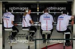 Bernadette Collins (GBR) Sahara Force India F1 Team Performance and Strategy Engineer on the pit gantry. 30.07.2017. Formula 1 World Championship, Rd 11, Hungarian Grand Prix, Budapest, Hungary, Race Day.