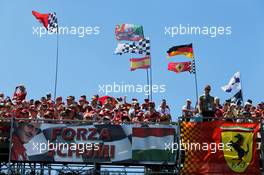 Fans in the grandstand and Ferrari flags and a banner for Michael Schumacher (GER). 29.07.2017. Formula 1 World Championship, Rd 11, Hungarian Grand Prix, Budapest, Hungary, Qualifying Day.