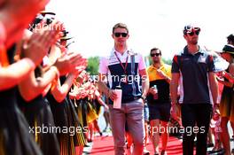 (L to R): Paul di Resta (GBR) Williams Reserve Driver with Romain Grosjean (FRA) Haas F1 Team on the drivers parade. 30.07.2017. Formula 1 World Championship, Rd 11, Hungarian Grand Prix, Budapest, Hungary, Race Day.