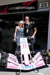 (L to R): MacKenzie Mauzy (USA) Actor and Sam Heughan (GBR) Actor - Sahara Force India F1 Team guests. 30.07.2017. Formula 1 World Championship, Rd 11, Hungarian Grand Prix, Budapest, Hungary, Race Day.
