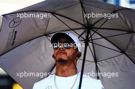 Lewis Hamilton (GBR) Mercedes AMG F1 on the drivers parade. 30.07.2017. Formula 1 World Championship, Rd 11, Hungarian Grand Prix, Budapest, Hungary, Race Day.