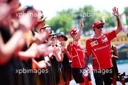 Kimi Raikkonen (FIN) Ferrari on the drivers parade. 30.07.2017. Formula 1 World Championship, Rd 11, Hungarian Grand Prix, Budapest, Hungary, Race Day.