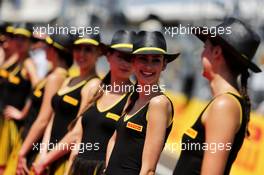 Grid girls on the drivers parade. 30.07.2017. Formula 1 World Championship, Rd 11, Hungarian Grand Prix, Budapest, Hungary, Race Day.