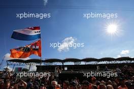 Fans and flags for Max Verstappen (NLD) Red Bull Racing. 27.07.2017. Formula 1 World Championship, Rd 11, Hungarian Grand Prix, Budapest, Hungary, Preparation Day.