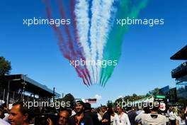 Air display over the grid. 03.09.2017. Formula 1 World Championship, Rd 13, Italian Grand Prix, Monza, Italy, Race Day.