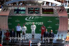 The podium (L to R): Valtteri Bottas (FIN) Mercedes AMG F1, second; Lewis Hamilton (GBR) Mercedes AMG F1, race winner; Sebastian Vettel (GER) Ferrari, third. 03.09.2017. Formula 1 World Championship, Rd 13, Italian Grand Prix, Monza, Italy, Race Day.