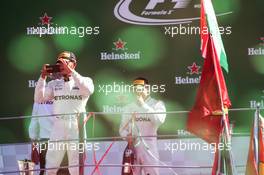 Race winner Lewis Hamilton (GBR) Mercedes AMG F1 celebrates on the podium. 03.09.2017. Formula 1 World Championship, Rd 13, Italian Grand Prix, Monza, Italy, Race Day.