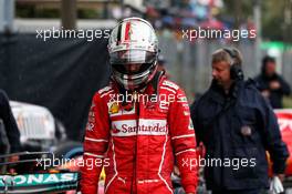 Sebastian Vettel (GER) Ferrari in qualifying parc ferme. 02.09.2017. Formula 1 World Championship, Rd 13, Italian Grand Prix, Monza, Italy, Qualifying Day.