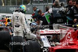 Lance Stroll (CDN) Williams FW40 with team mate Felipe Massa (BRA) Williams in qualifying parc ferme. 02.09.2017. Formula 1 World Championship, Rd 13, Italian Grand Prix, Monza, Italy, Qualifying Day.