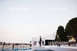 Marcus Ericsson (SWE) Sauber F1 Team and Daniil Kvyat (RUS) Scuderia Toro Rosso at the Amber Lounge Fashion Show. 26.05.2017. Formula 1 World Championship, Rd 6, Monaco Grand Prix, Monte Carlo, Monaco, Friday.