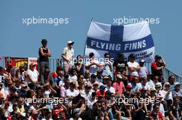 Fans in the grandstand and a flag for the Finnish drivers. 28.05.2017. Formula 1 World Championship, Rd 6, Monaco Grand Prix, Monte Carlo, Monaco, Race Day.