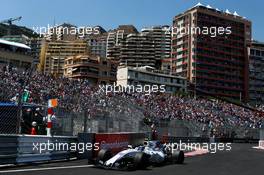 Lance Stroll (CDN) Williams FW40. 27.05.2017. Formula 1 World Championship, Rd 6, Monaco Grand Prix, Monte Carlo, Monaco, Qualifying Day.