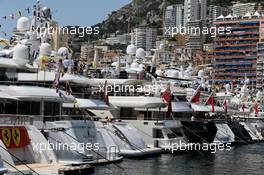 Boats in the scenic Monaco Harbour. 27.05.2017. Formula 1 World Championship, Rd 6, Monaco Grand Prix, Monte Carlo, Monaco, Qualifying Day.