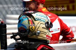 The helmet of Sebastian Vettel (GER) Ferrari. 27.05.2017. Formula 1 World Championship, Rd 6, Monaco Grand Prix, Monte Carlo, Monaco, Qualifying Day.