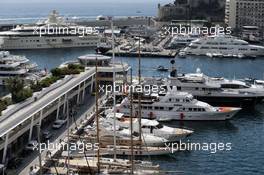 Boats in the scenic Monaco Harbour. 25.05.2017. Formula 1 World Championship, Rd 6, Monaco Grand Prix, Monte Carlo, Monaco, Practice Day.