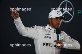 Lewis Hamilton (GBR) Mercedes Petronas AMG F1 W08.  23.02.2017. Mercedes AMG F1 W08 Launch, Silverstone, England.
