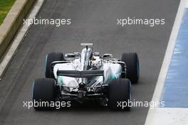 Lewis Hamilton (GBR) Mercedes AMG F1 W08. 23.02.2017. Mercedes AMG F1 W08 Launch, Silverstone, England.