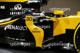 Renault Sport F1 Team RS17 detail. 21.02.2017. Renault Sport Formula One Team RS17 Launch, Royal Horticultural Society Headquarters, London, England.