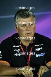 Otmar Szafnauer (USA) Sahara Force India F1 Chief Operating Officer in the FIA Press Conference. 28.04.2017. Formula 1 World Championship, Rd 4, Russian Grand Prix, Sochi Autodrom, Sochi, Russia, Practice Day.