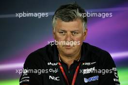 Otmar Szafnauer (USA) Sahara Force India F1 Chief Operating Officer in the FIA Press Conference. 28.04.2017. Formula 1 World Championship, Rd 4, Russian Grand Prix, Sochi Autodrom, Sochi, Russia, Practice Day.