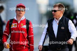 (L to R): Kimi Raikkonen (FIN) Ferrari with Mika Salo (FIN). 29.04.2017. Formula 1 World Championship, Rd 4, Russian Grand Prix, Sochi Autodrom, Sochi, Russia, Qualifying Day.