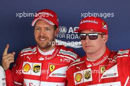 Sebastian Vettel (GER) Scuderia Ferrari and Kimi Raikkonen (FIN) Scuderia Ferrari  29.04.2017. Formula 1 World Championship, Rd 4, Russian Grand Prix, Sochi Autodrom, Sochi, Russia, Qualifying Day.