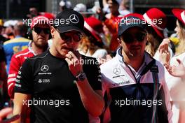 (L to R): Valtteri Bottas (FIN) Mercedes AMG F1 and Felipe Massa (BRA) Williams on the drivers parade. 30.04.2017. Formula 1 World Championship, Rd 4, Russian Grand Prix, Sochi Autodrom, Sochi, Russia, Race Day.
