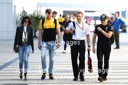 Sergey Sirotkin (RUS) Renault Sport F1 Team  and Valtteri Bottas (FIN) Mercedes AMG F1  30.04.2017. Formula 1 World Championship, Rd 4, Russian Grand Prix, Sochi Autodrom, Sochi, Russia, Race Day.