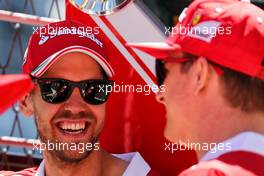 (L to R): Sebastian Vettel (GER) Ferrari with Kimi Raikkonen (FIN) Ferrari. 27.04.2017. Formula 1 World Championship, Rd 4, Russian Grand Prix, Sochi Autodrom, Sochi, Russia, Preparation Day.
