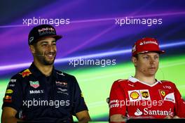 (L to R): Daniel Ricciardo (AUS) Red Bull Racing and Kimi Raikkonen (FIN) Ferrari in the FIA Press Conference. 27.04.2017. Formula 1 World Championship, Rd 4, Russian Grand Prix, Sochi Autodrom, Sochi, Russia, Preparation Day.