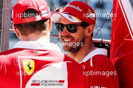 (L to R): Kimi Raikkonen (FIN) Ferrari with Sebastian Vettel (GER) Ferrari. 27.04.2017. Formula 1 World Championship, Rd 4, Russian Grand Prix, Sochi Autodrom, Sochi, Russia, Preparation Day.