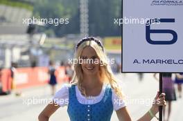 Race 2, Grid Girls 09.07.2017. FIA Formula 2 Championship, Rd 5, Spielberg, Austria, Sunday.