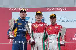 Race 1, 1st placeCharles Leclerc (MON) PREMA Racing, 2nd place Nicolas Latifi (CAN) Dams, 3rd place Antonio Fuoco (ITA) PREMA Racing 08.07.2017. FIA Formula 2 Championship, Rd 5, Spielberg, Austria, Saturday.