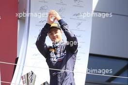 Race 2, the podium, winner Antonio Fuoco (ITA) Prema Racing Team 09.07.2017. FIA Formula 2 Championship, Rd 5, Spielberg, Austria, Sunday.