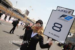 Race 1, Grid Girl 15.04.2017. FIA Formula 2 Championship, Rd 1, Sakhir, Bahrain, Saturday.