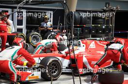 Race 1, Pit stop, Charles Leclerc (MON) PREMA Racing 15.04.2017. FIA Formula 2 Championship, Rd 1, Sakhir, Bahrain, Saturday.